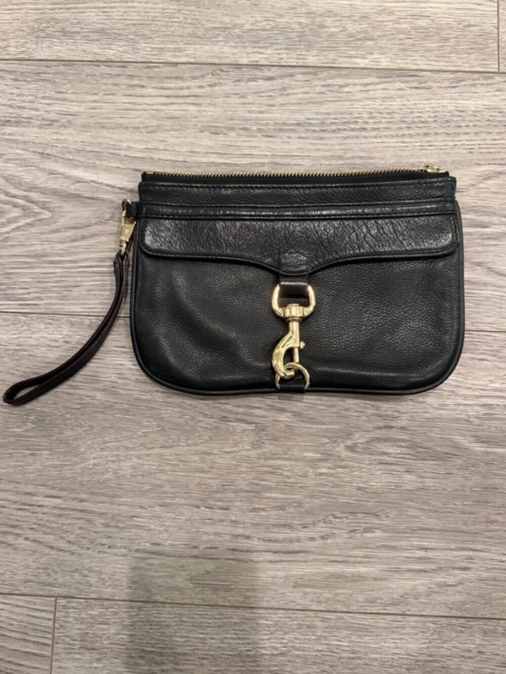 Rebecca Minkoff Skinny Mac Black Leather Clutch Wristlet